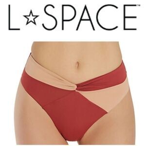 L * SPACE COLOR BLOCK NANCY LEE BIKINI BOTTOMS SWIM MADE IN USA WOMAN SIZE SP